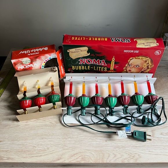 NOMA BUBBLE- LITES Nostalgia Series 1 String Lites & 3 Replacement Bulbs - Picture 3 of 16